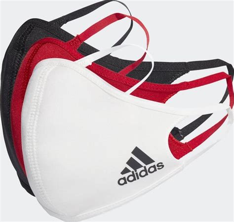 Adidas Mondkap Face Cover 3Stuks XS/S Zwart/Rood/Wit 